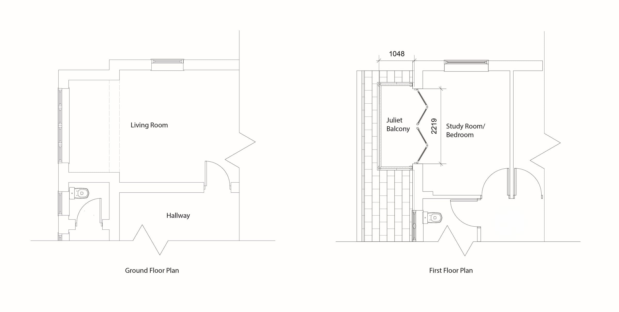 Proposed plans with the Juliet balcony and bi-folding doors