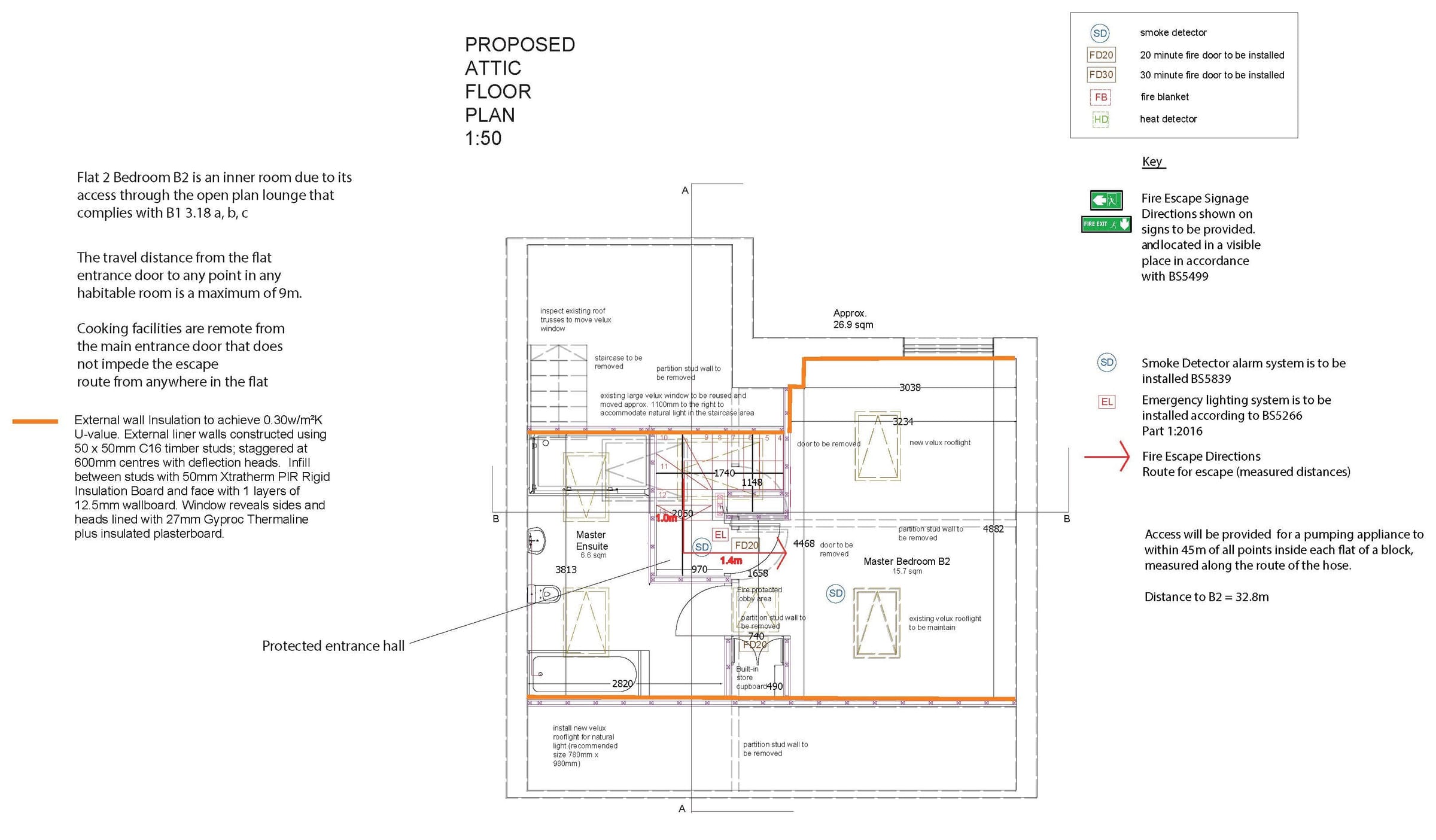 Proposed attic floor plan