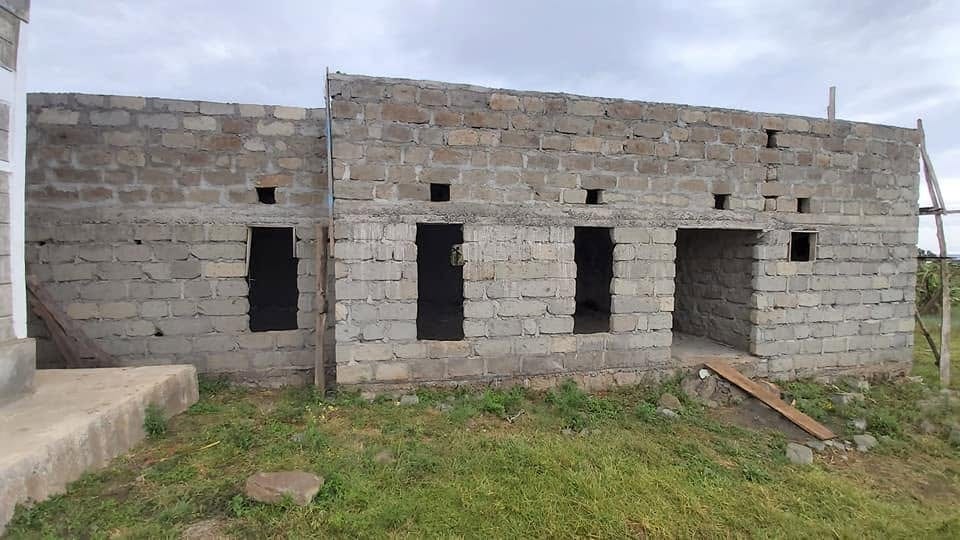 Construction: block walls with window and door openings