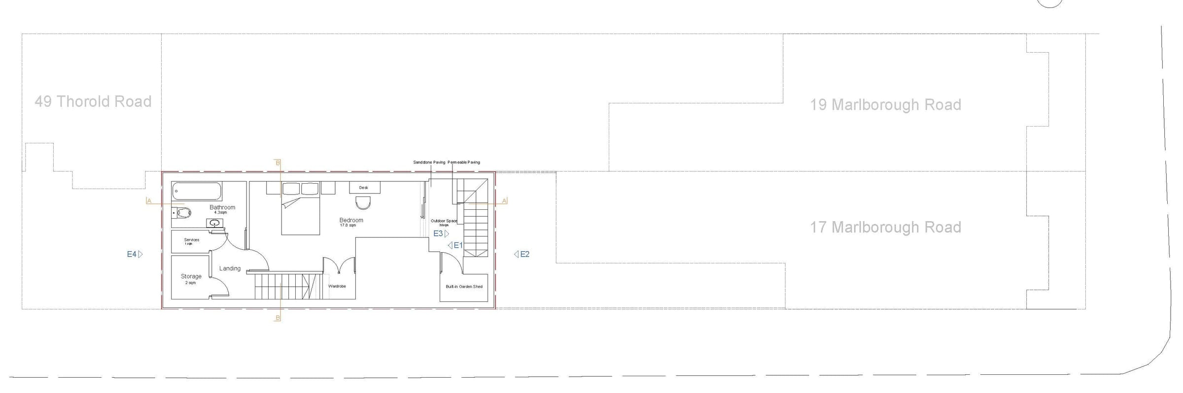 Proposed lower ground floor site layout plan