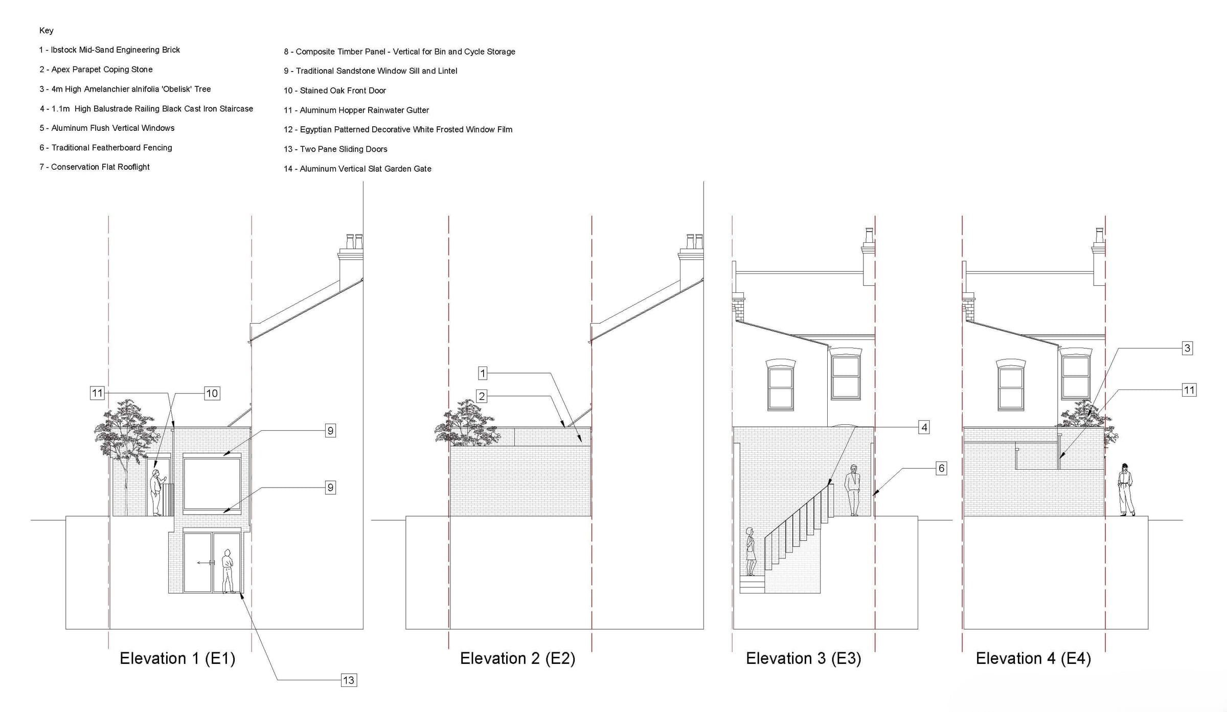 Proposed side elevations