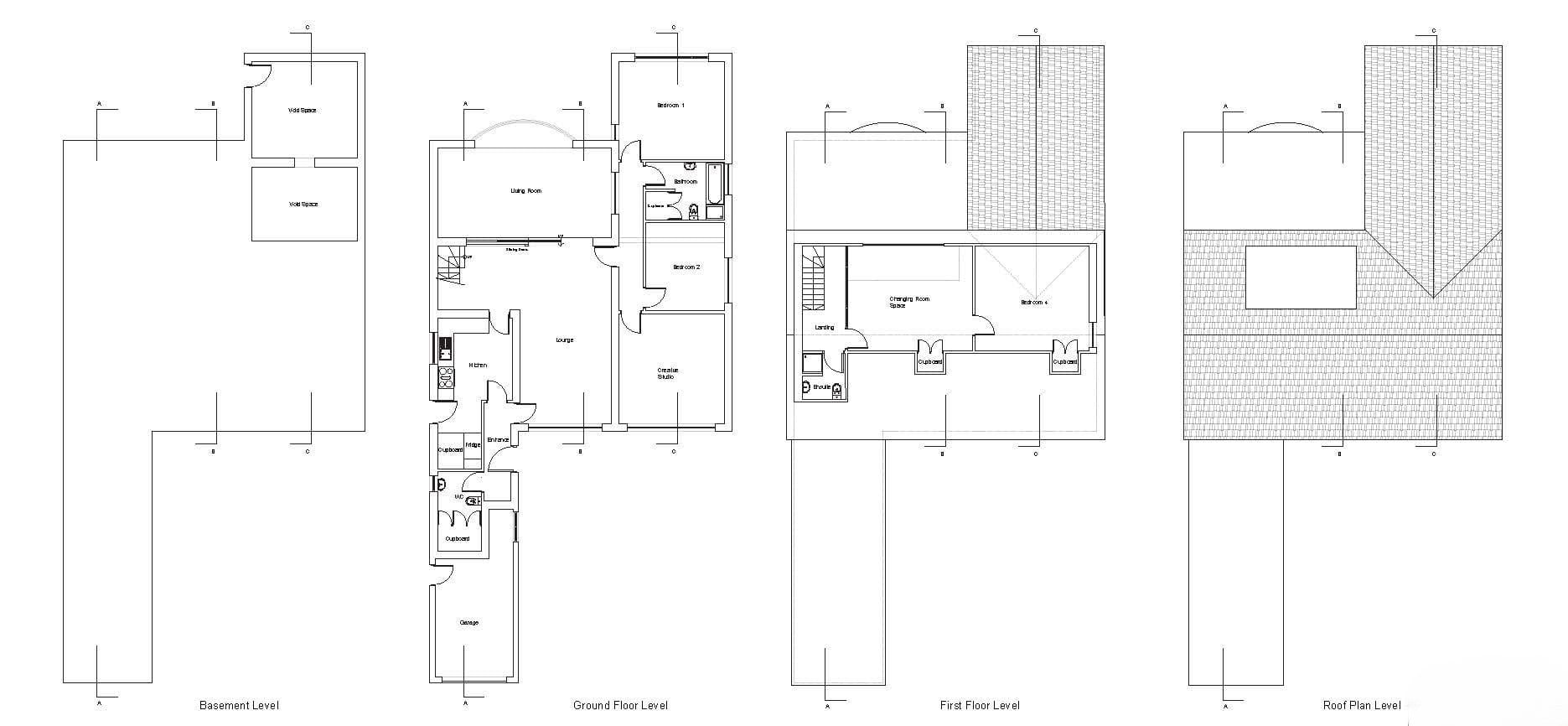 Existing floor plans of the 1960s bungalow