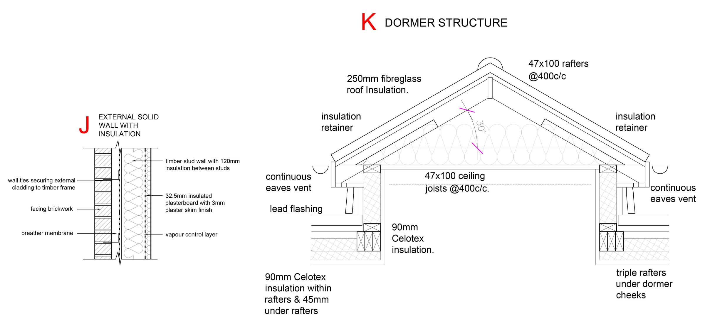 Dormer and roof construction details