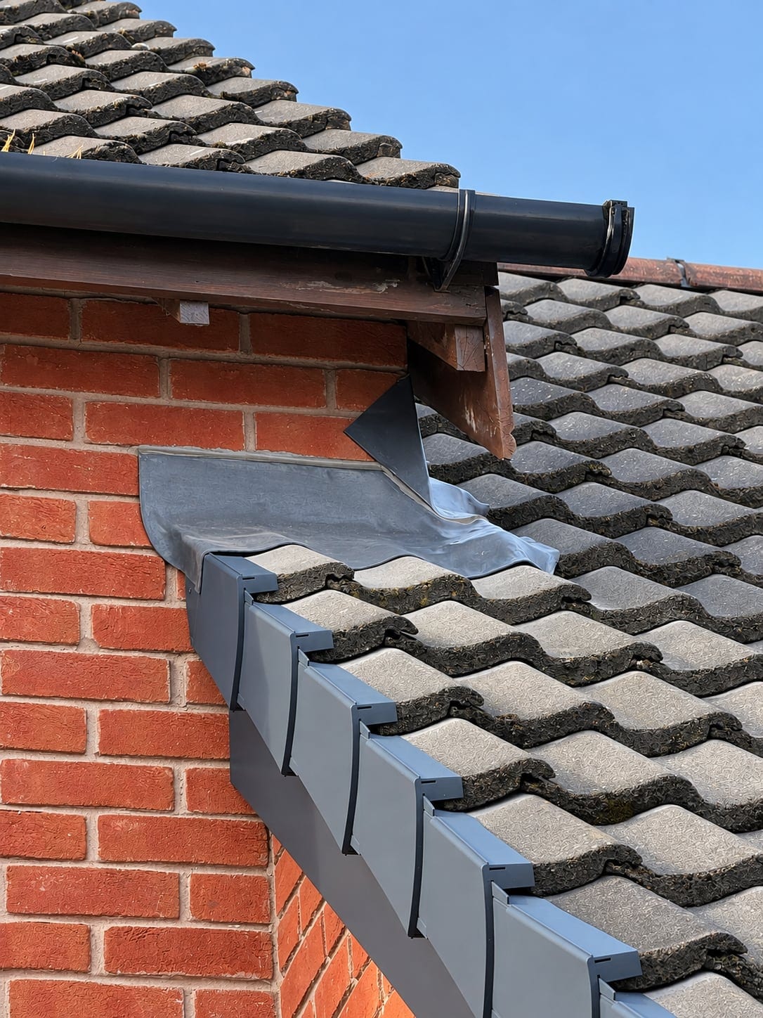 Roof junction and lead flashing