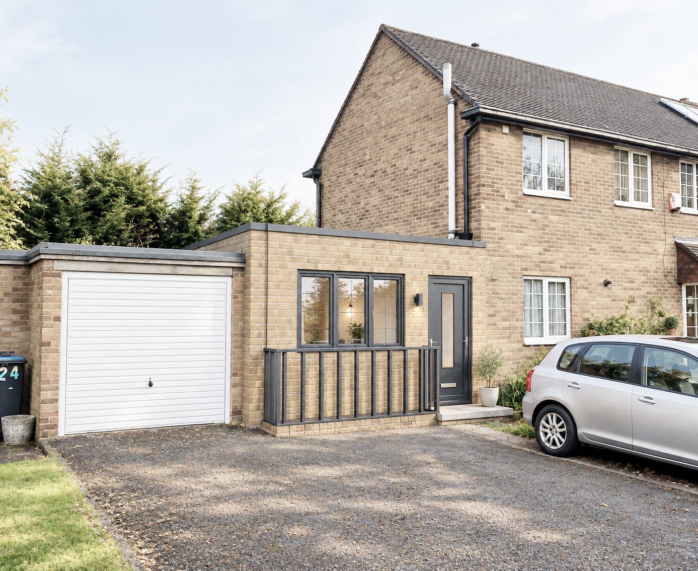 Render of the new brick dwelling beside the existing house