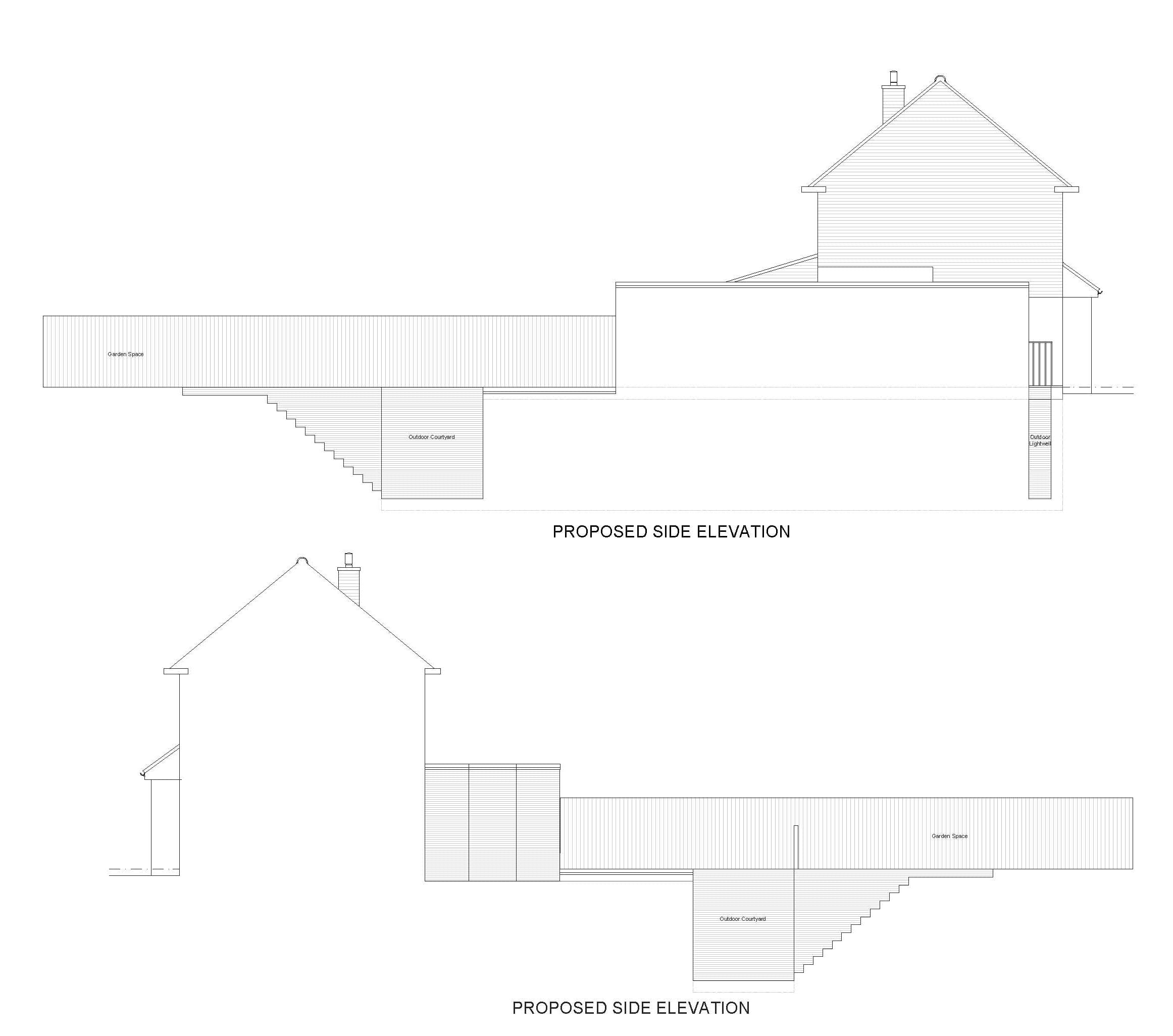 Proposed side elevations
