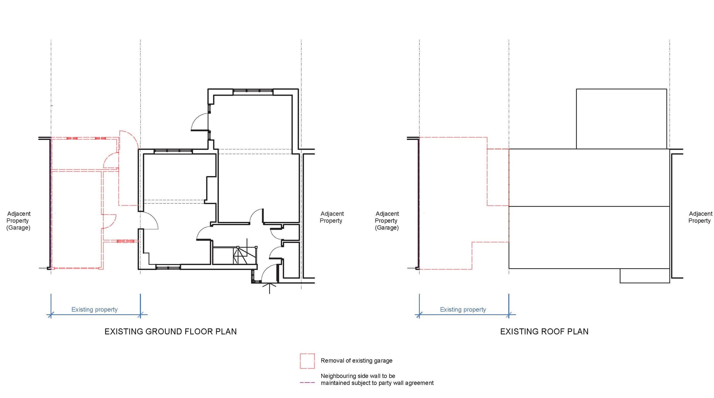 Existing and demolition plan