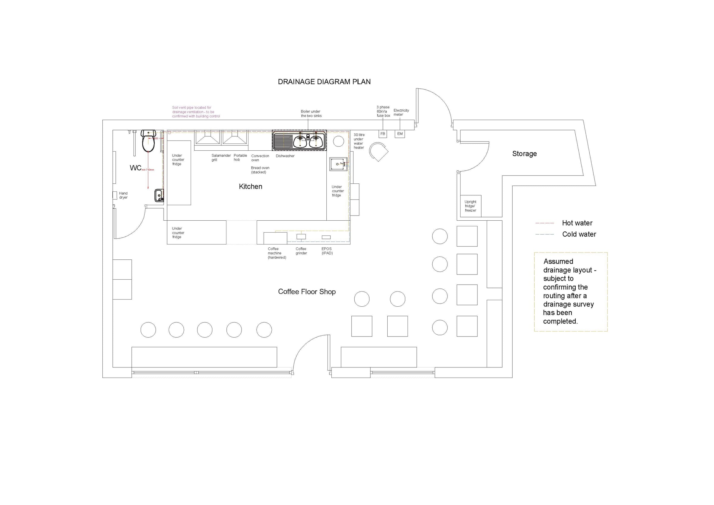 Drainage and water services layout