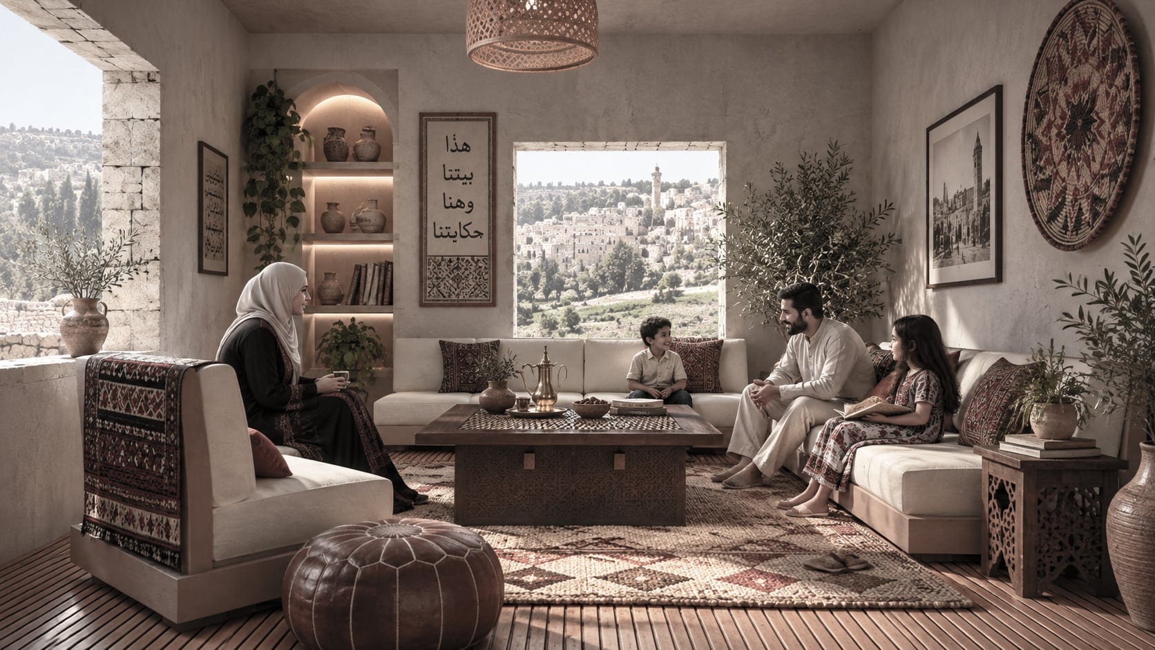 Render of the guest accommodation living room