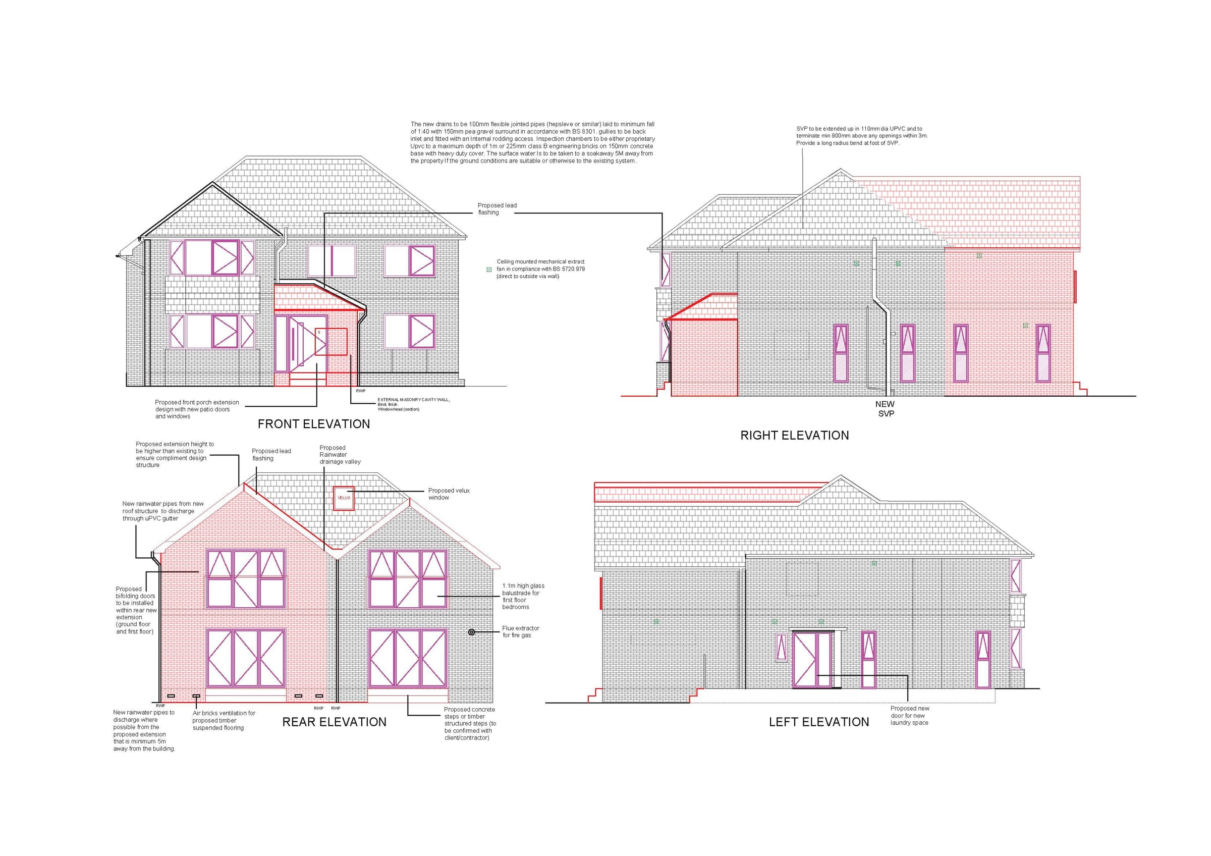 Proposed elevations