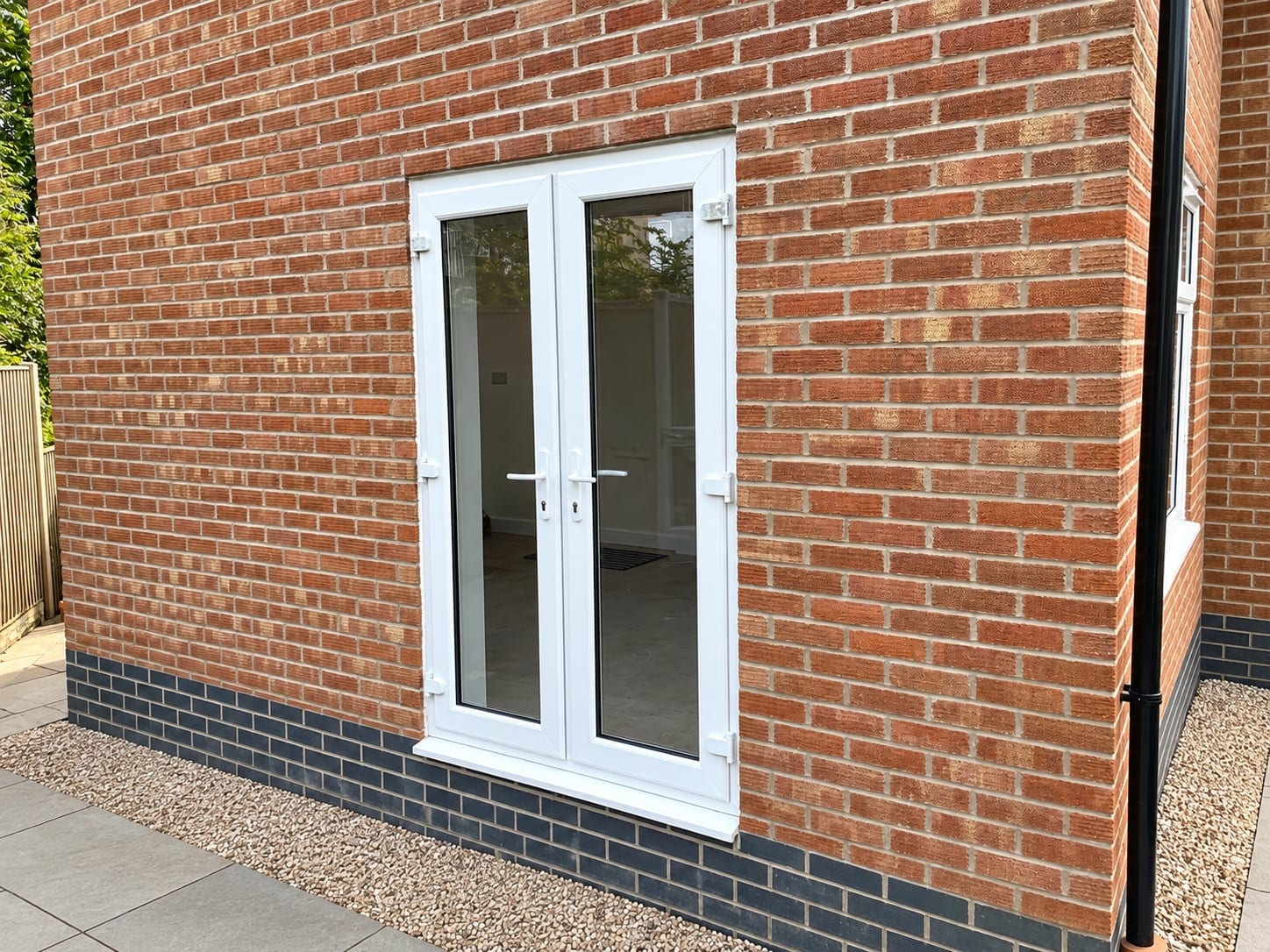 French doors in the new brickwork