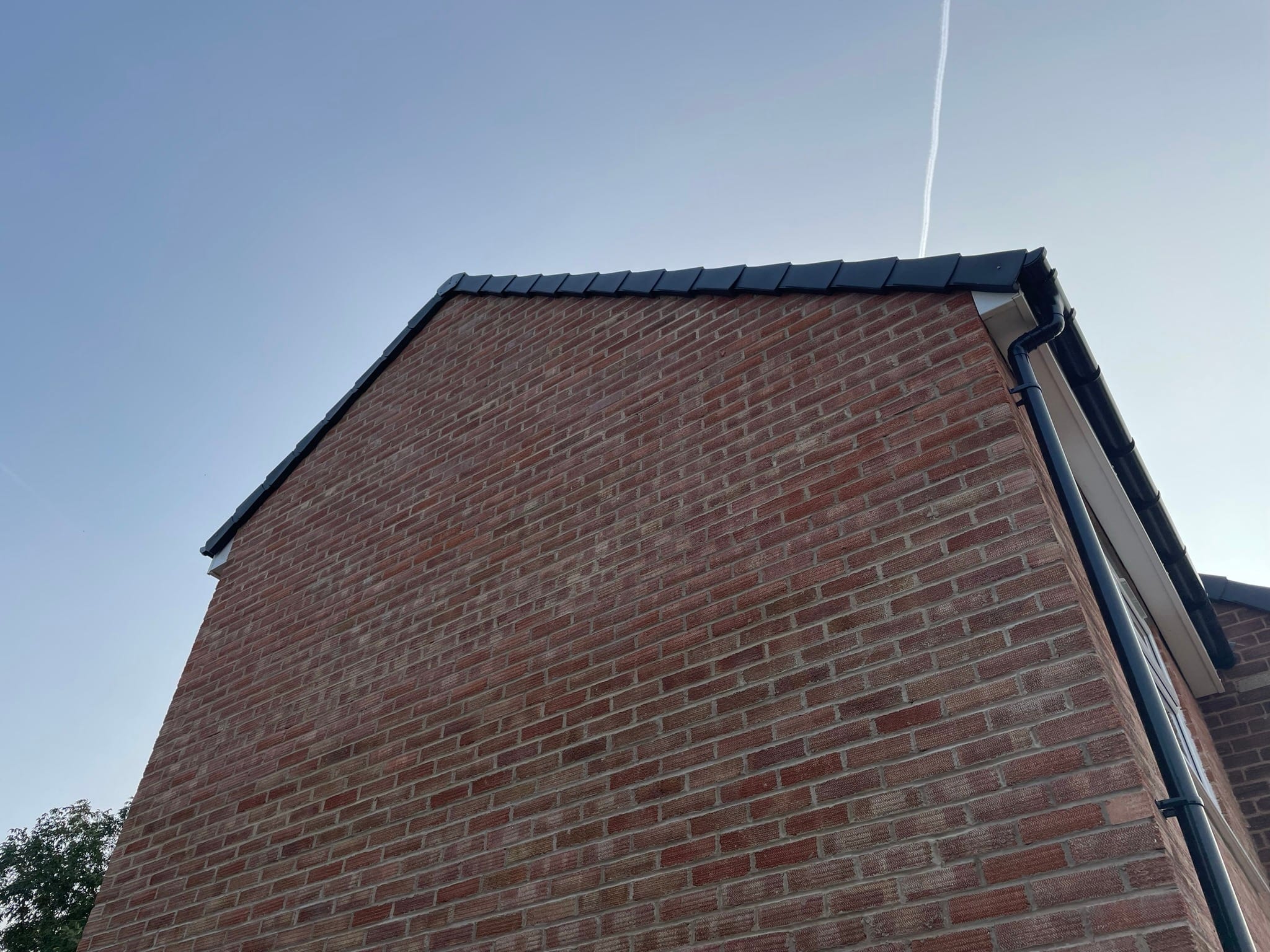 Gable of the extension against the sky