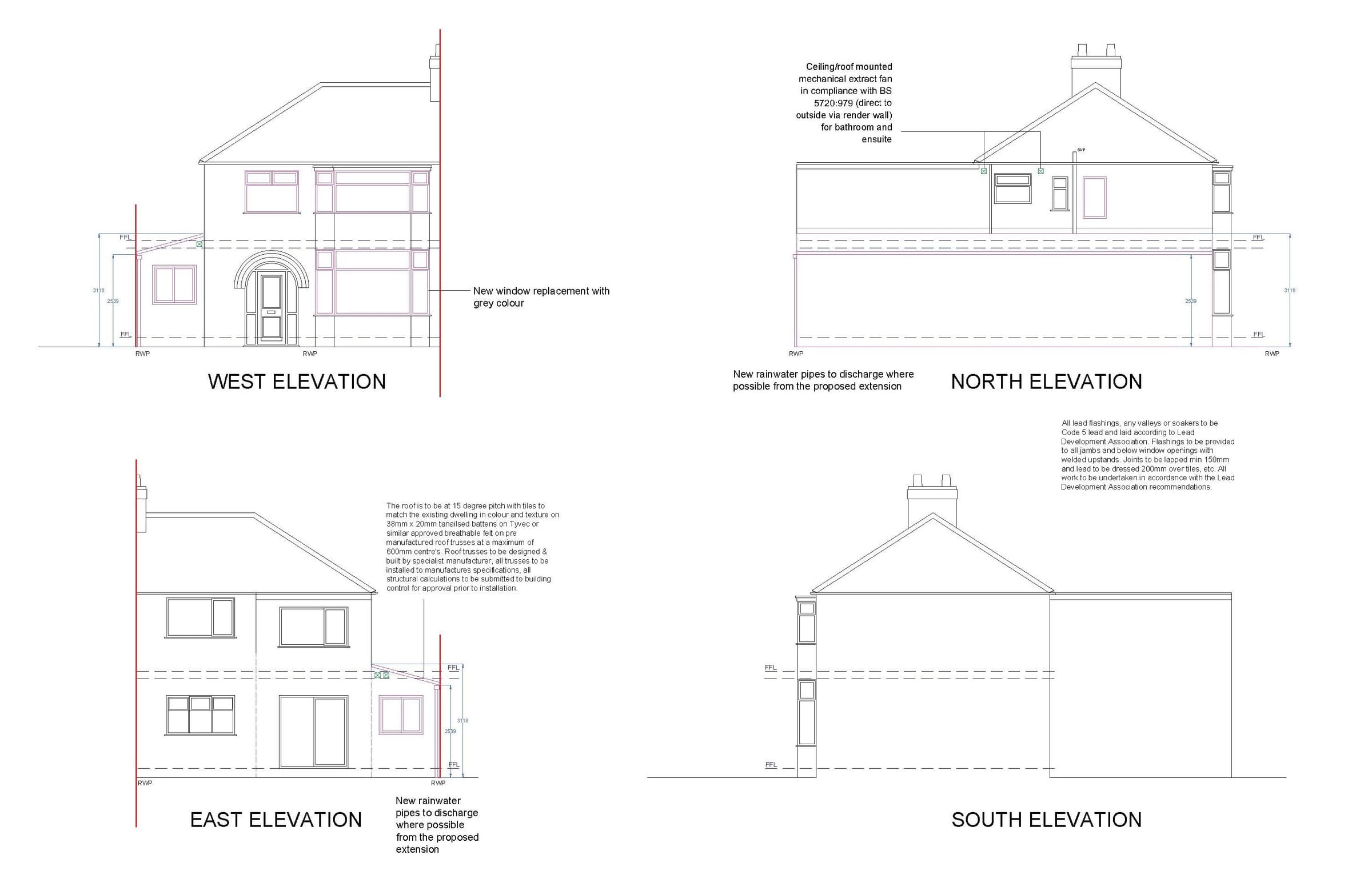 Proposed elevations