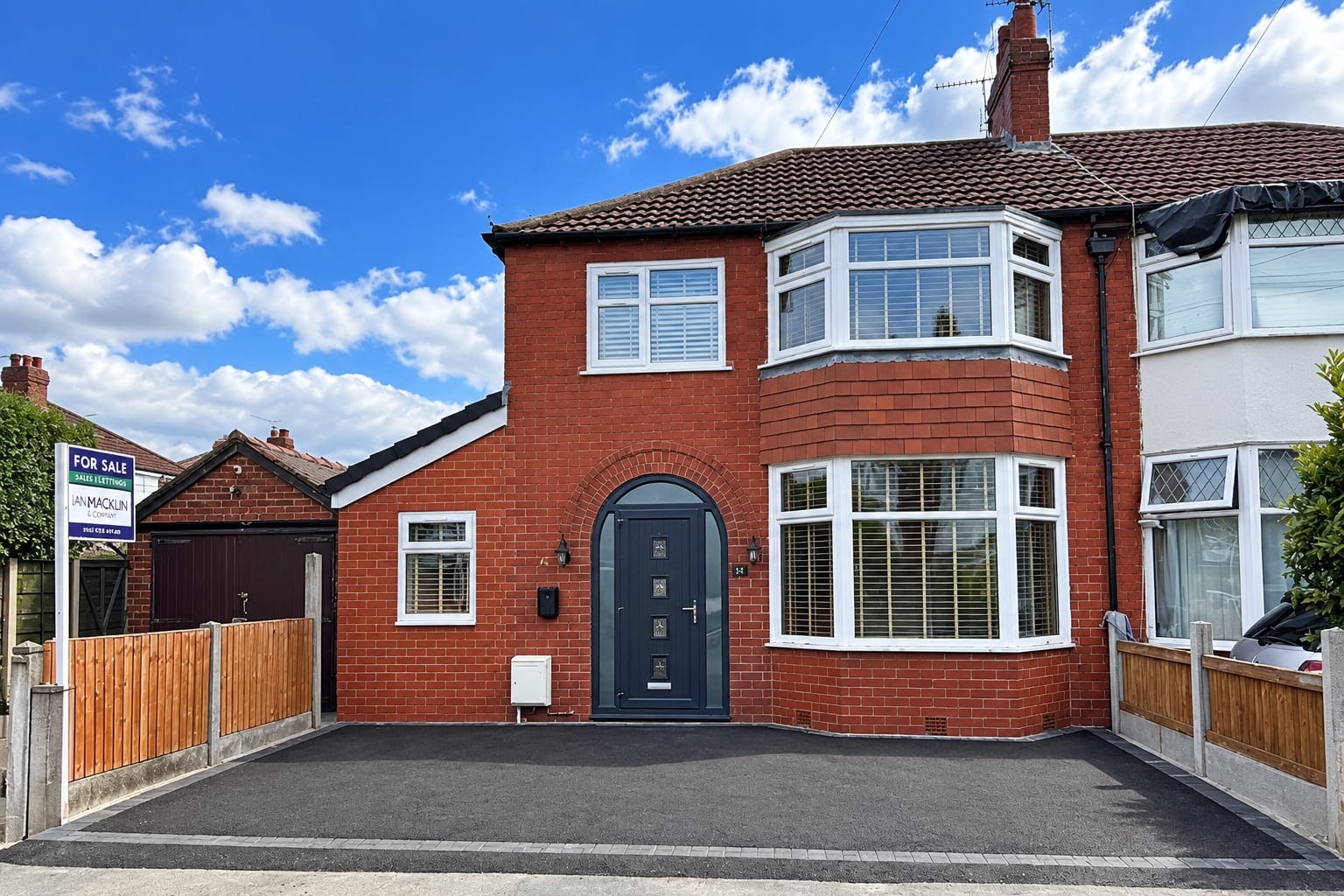 Front of the semi-detached house