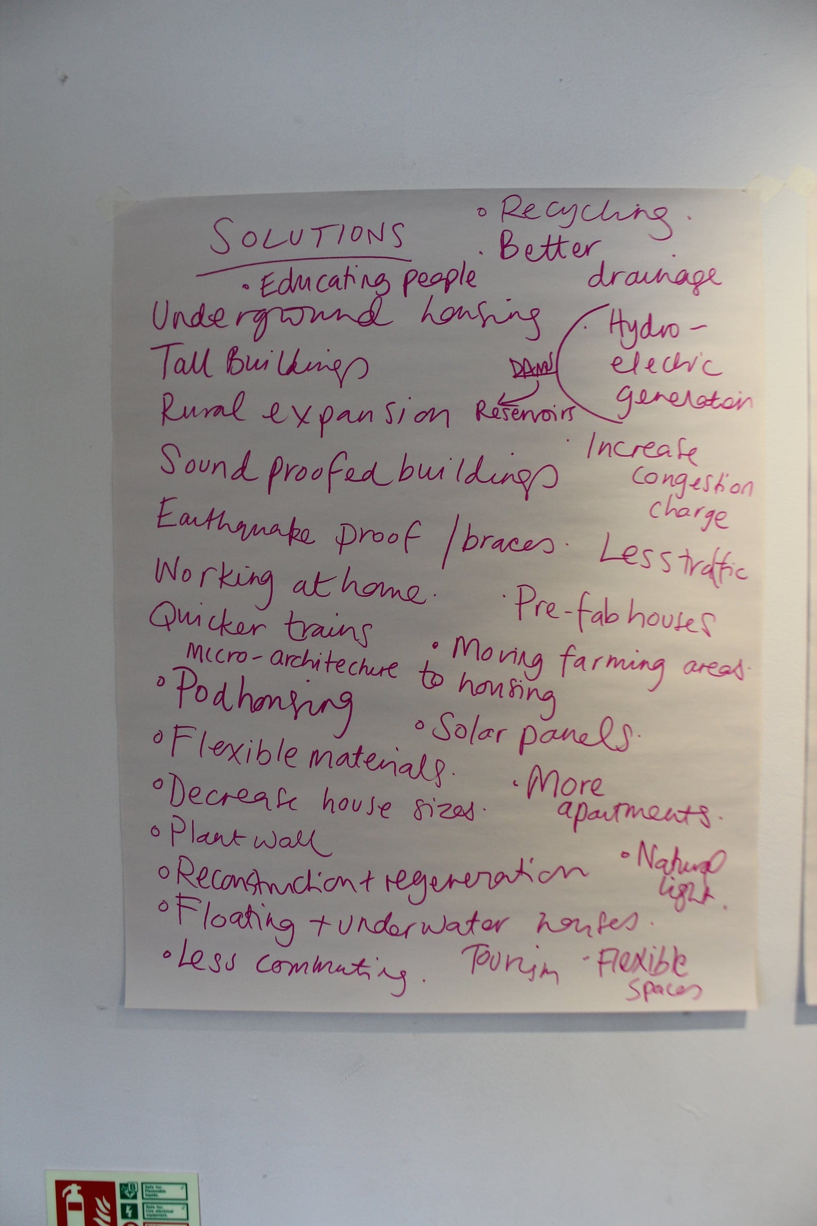 Flipchart of ideas for better homes and cities