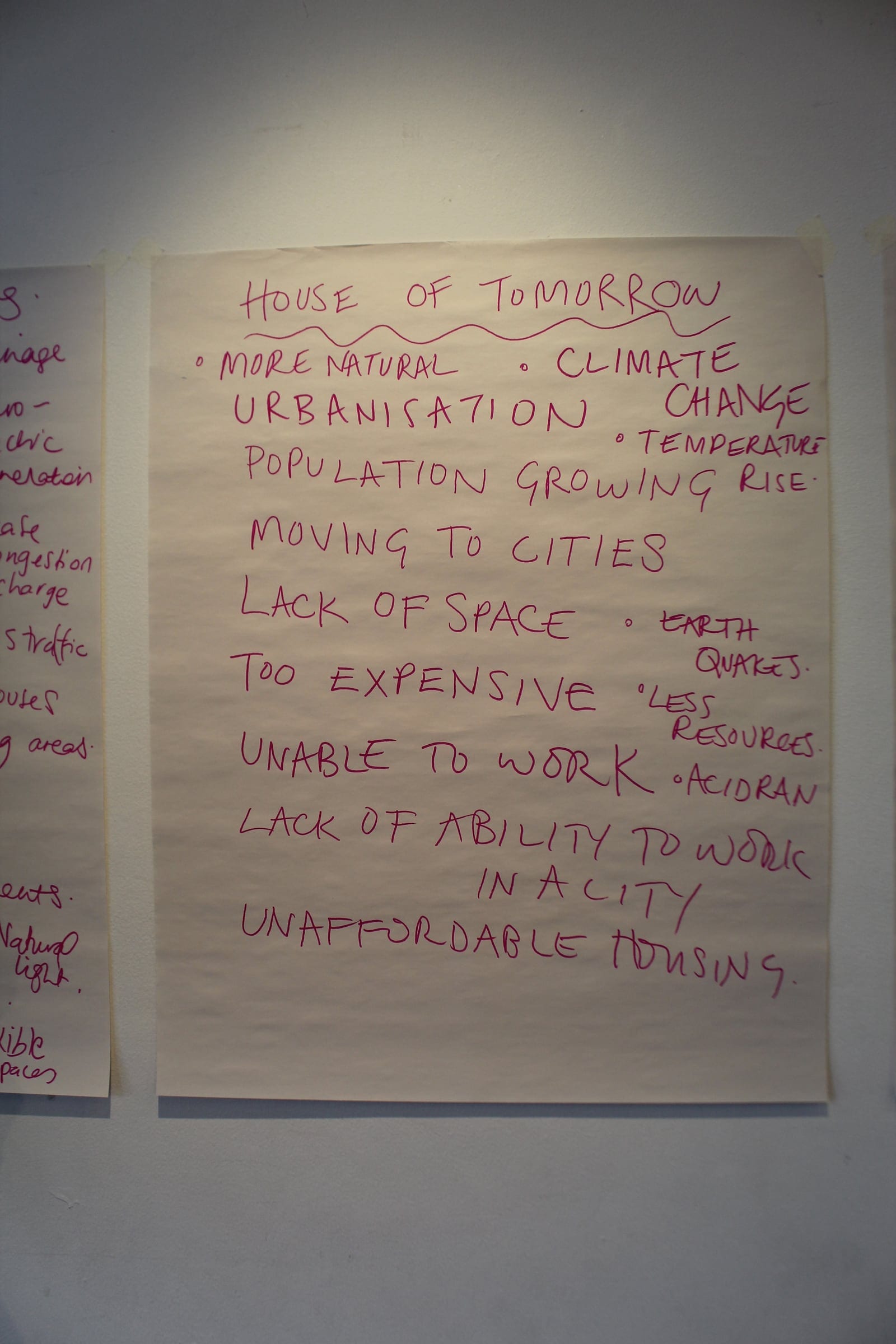 Flipchart on the house of tomorrow: climate, urbanisation and housing