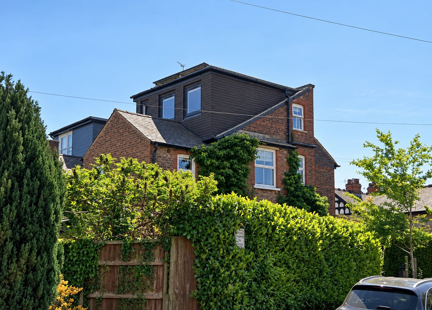 Brick house with a new loft dormer